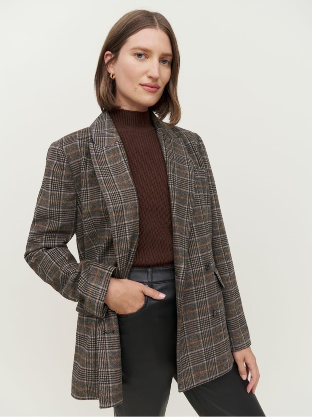 Reformation Winston Plaid Blazer
